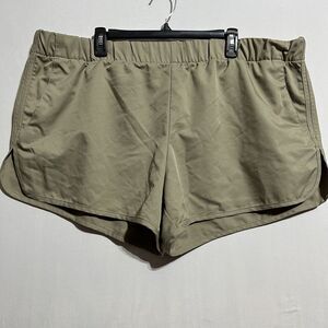 Columbia Running Shorts Women's 2X Tan Elastic Waist Performance‎ Pull-On